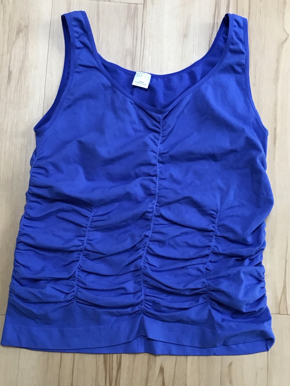 Legacy‎ Spandex Ruched Royal Blue Tank Top Large Women Slimming Festival